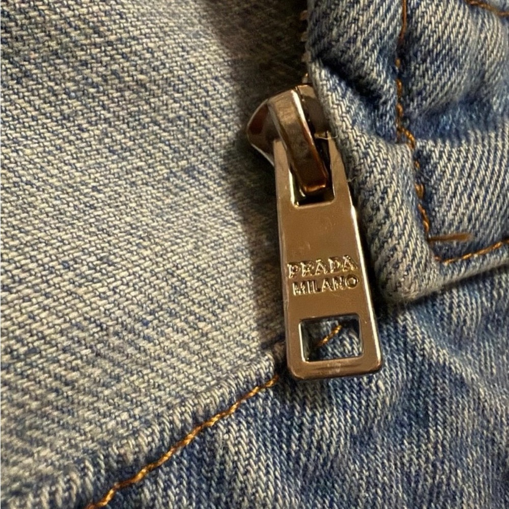 Prada Blue Cropped Denim Jacket - Picture 10 of 13